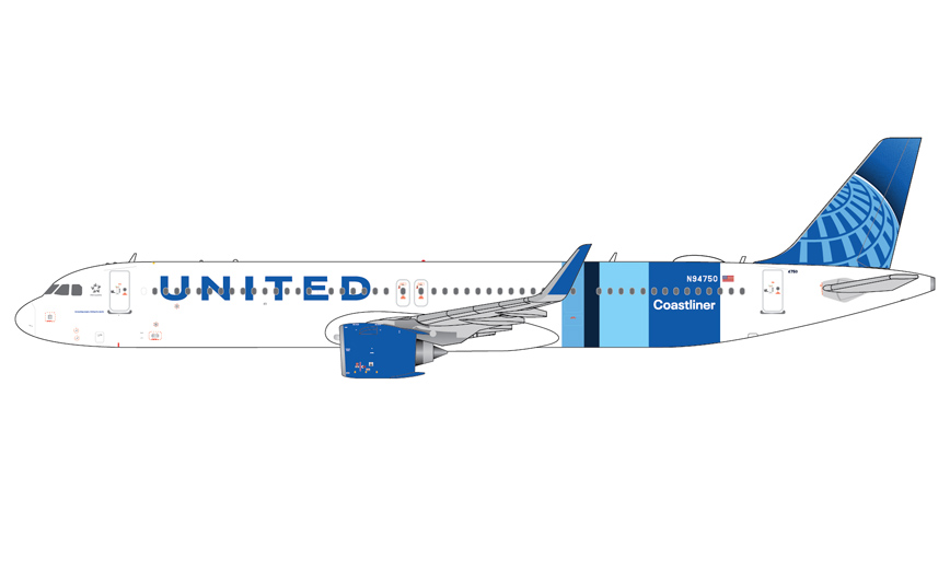 GJUAL2423 | Gemini Jets 1:400 | Airbus A321neo United Airlines N94750 Coastliner | is due July 2026