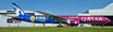 Aviation 400 Boeing 777-300ER Qatar Airways die-cast metal model airplane.