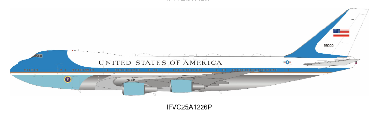 IFVC25A1226P | Inflight200 | Boeing 747-200B VC-25A USAF 29000 PLUS RETIREMENT COIN with stand and  detachable gear  | is due July 2026