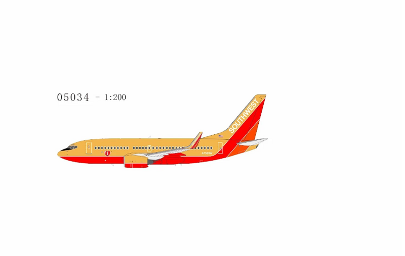 NG05034 | NG Models 1:200 | Boeing 737-700 Southwest Airlines N758SW (Mustard rocket livery with winglets) | is due July 2026