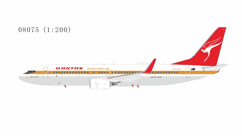 NG08075 | NG Models 1:200 | Boeing 737-800 Qantas VH-XZP (retro "Ochre" livery, named "James Strong") | is due July 2026