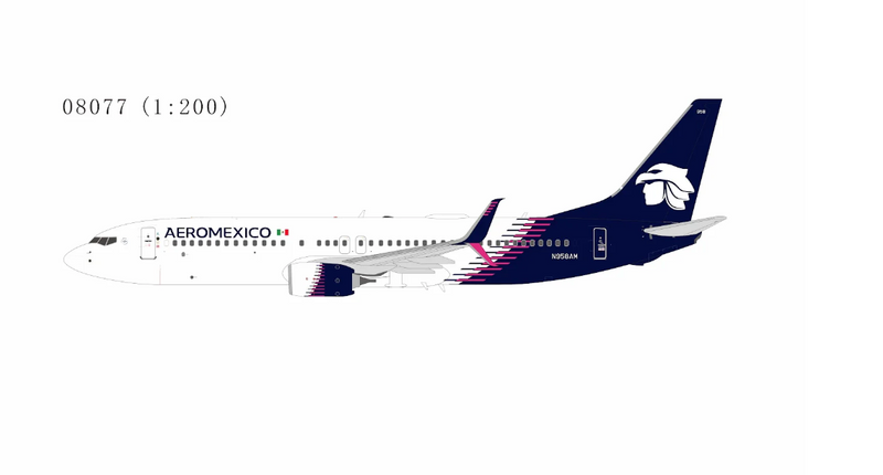 NG08077 | NG Models 1:200 | Boeing 737-800 Aeromexico N958AM (new paint with scimitar winglets) | is due July 2026