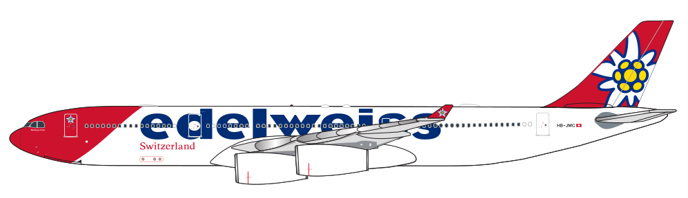 EDW126117 | Aether Model 1:500 | Airbus A340‑300 Edelweiss Air HB-JMC | is due July 2026