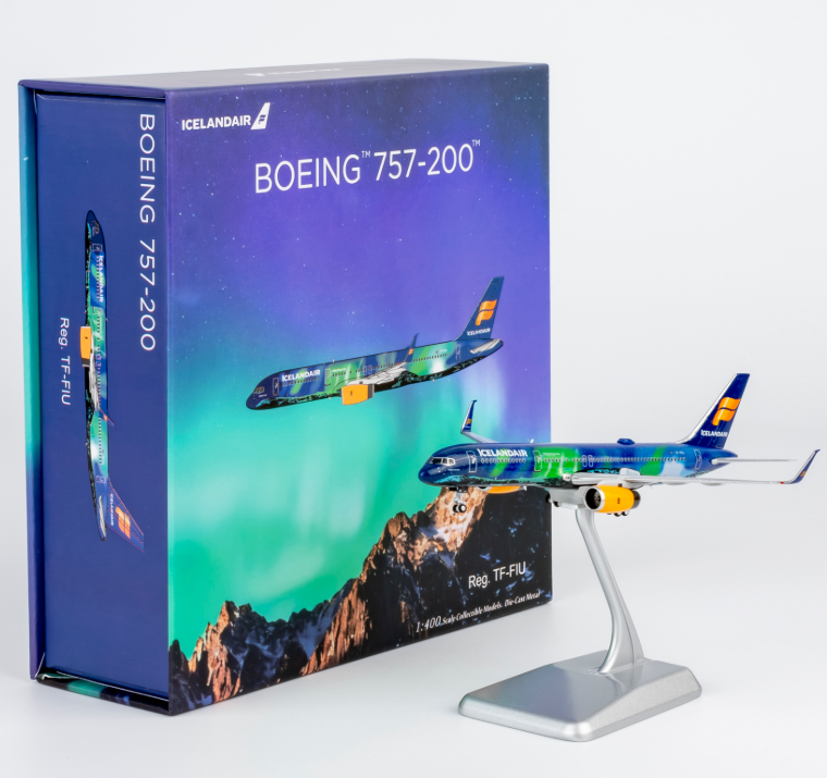 NG53211 | NG Models 1:400 | Boeing 757‑200 w/ Winglets Icelandair TF-FIU Aurora (Northern Lights); Luxurious Packaging | is due October 2026 (Awaiting Restock)