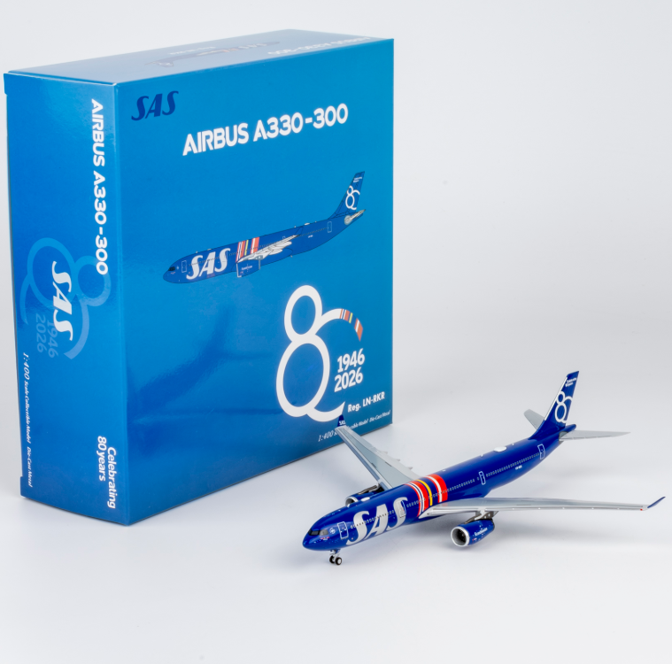 NG62088 | NG Models 1:400 | Airbus A330‑300 Scandinavian Airlines LN-RKR Celebrating 80 Years  Luxurious Packaging)