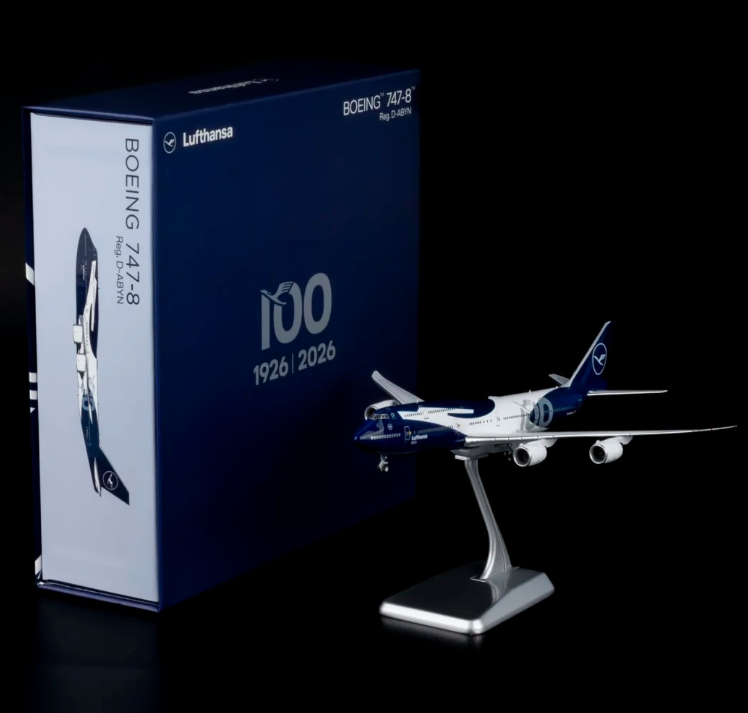 NG78045 | NG Models 1:400 | Boeing 747-8i Lufthansa D-ABYN (100 Years Anniversary; Luxurious Packaging) (with stand) | is due May 2026
