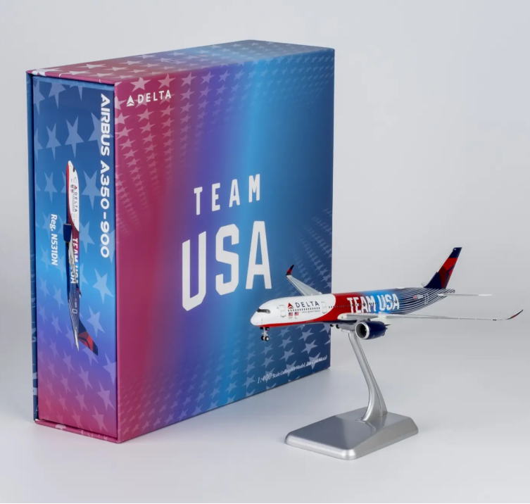 NG39123 | NG Models 1:400 | Airbus A350‑900 Delta Air Lines TEAM USA #3; Luxurious Packaging) (with stand)