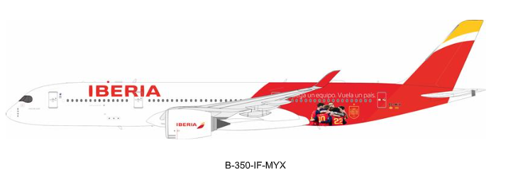 B-350-IB-MYX | B Models 1:200 | Airbus A350-941 Iberia EC-MYX with gold stand | is due August 2026