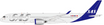 Aviation 400 SAS Airbus A350-941 die-cast metal model with detachable gear.