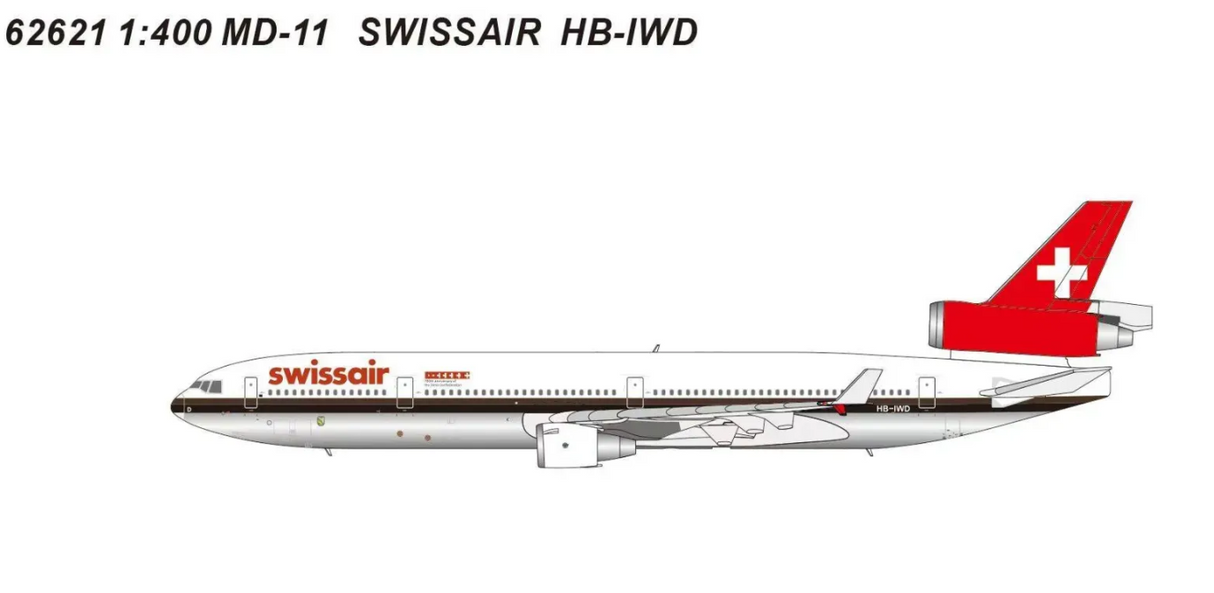 PM62621 | Panda Models 1:400 | McDonnell Douglas MD‑11 Swissair  HB-IWD | is due August 2026