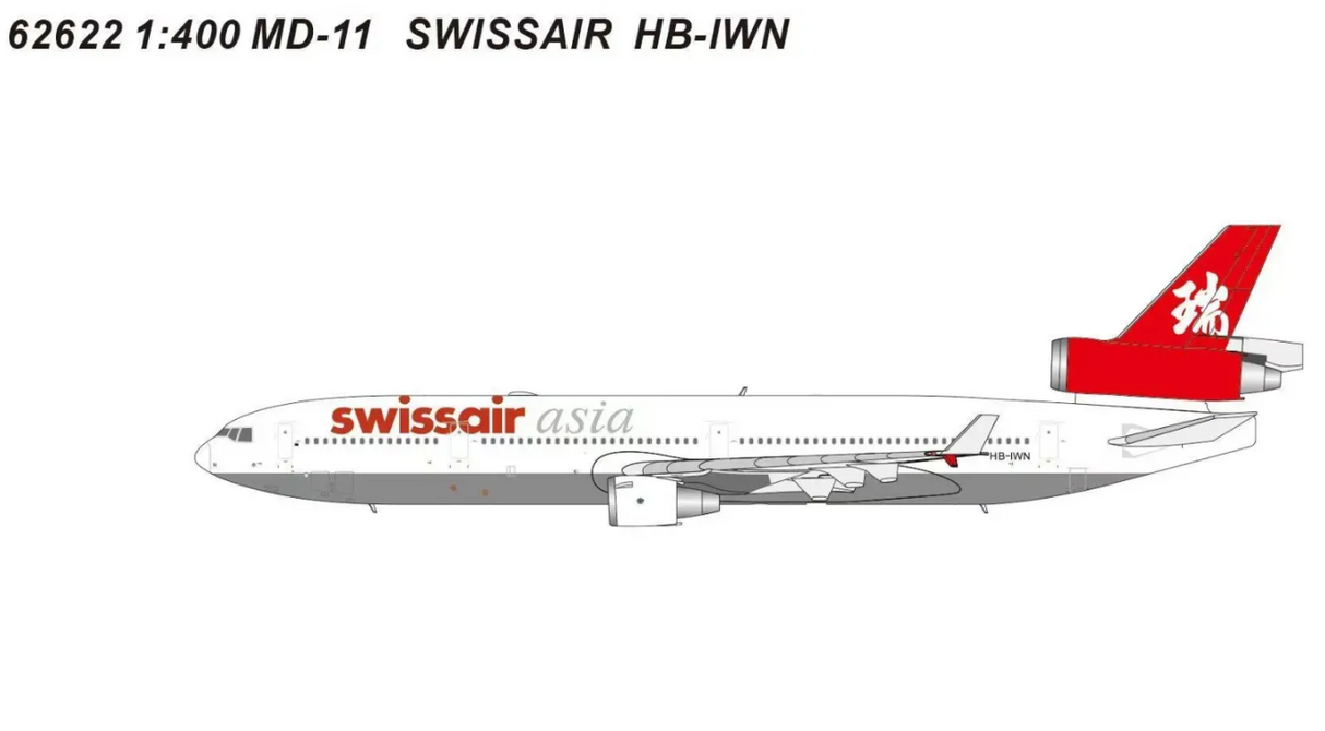PM62622 | Panda Models 1:400 | McDonnell Douglas MD‑11 Swissair Asia HB-IWN | is due August 2026