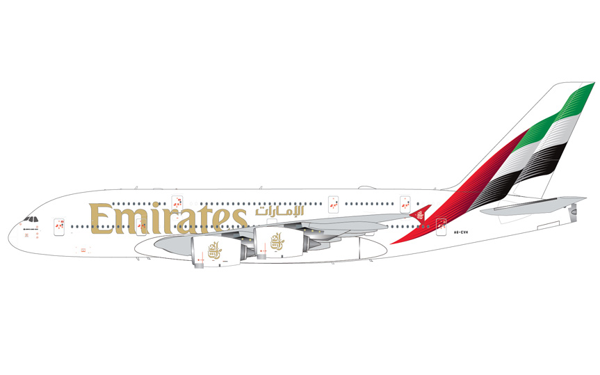 G2UAE1521 | GeminiJets 1:200 | Airbus A380-800 Emirates A6-EVH | is due August 2026