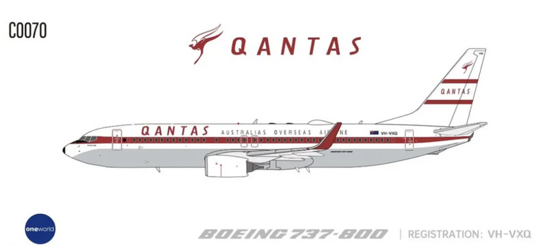 C0070 | C Models 1:400 | Boeing 737‑800 w/ Winglets Qantas Airways VH-VXQ Retro Roo II Redland | is due August 2026