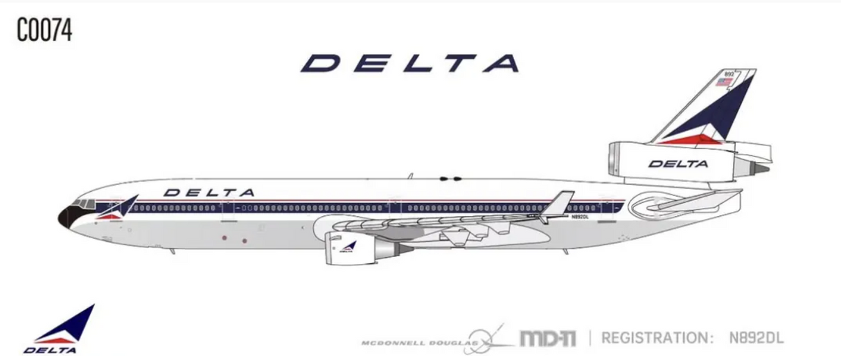 C0074 | C Models 1:400 | McDonnell Douglas MD‑11 Delta Air Lines N892DL | is due August 2026
