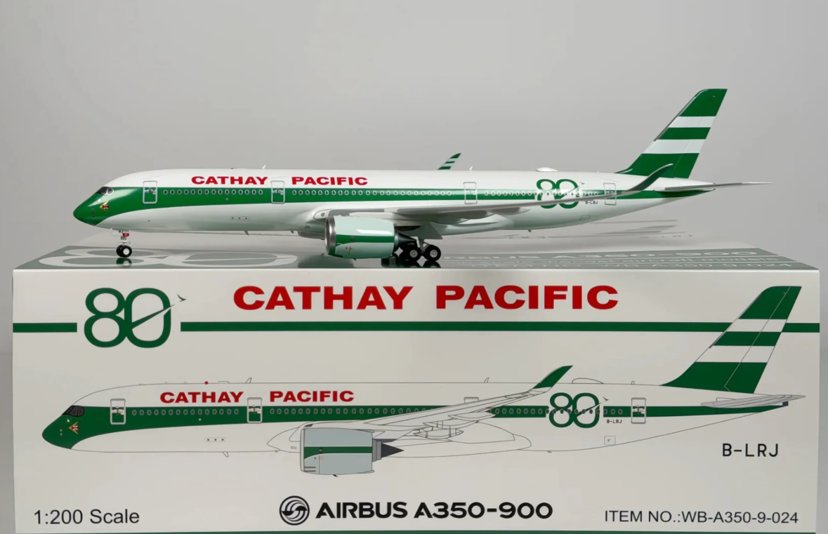 WB-A350-9-024 | Jfox Models 1:200 | Airbus A350-900 Cathay Pacific 80th Anniversary Livery B-LRJ