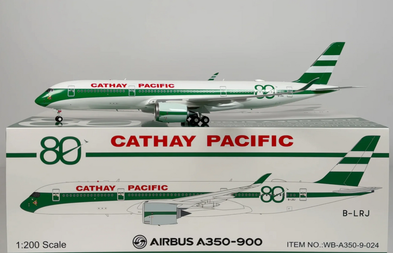 WB-A350-9-024 | Jfox Models 1:200 | Airbus A350-900 Cathay Pacific 80th Anniversary Livery B-LRJ