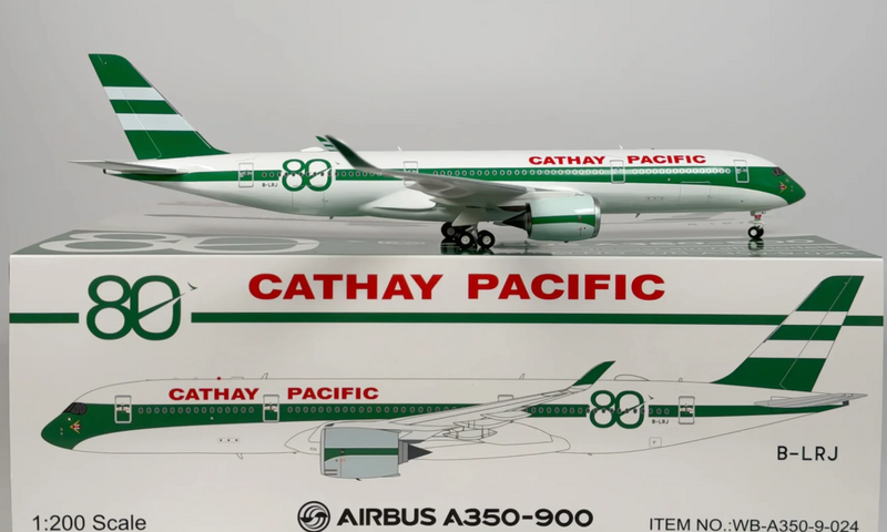 WB-A350-9-024 | Jfox Models 1:200 | Airbus A350-900 Cathay Pacific 80th Anniversary Livery B-LRJ