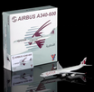YY Wings 1:400 scale die-cast metal model Airbus A340-600 Qatar Airways A7-AGA.