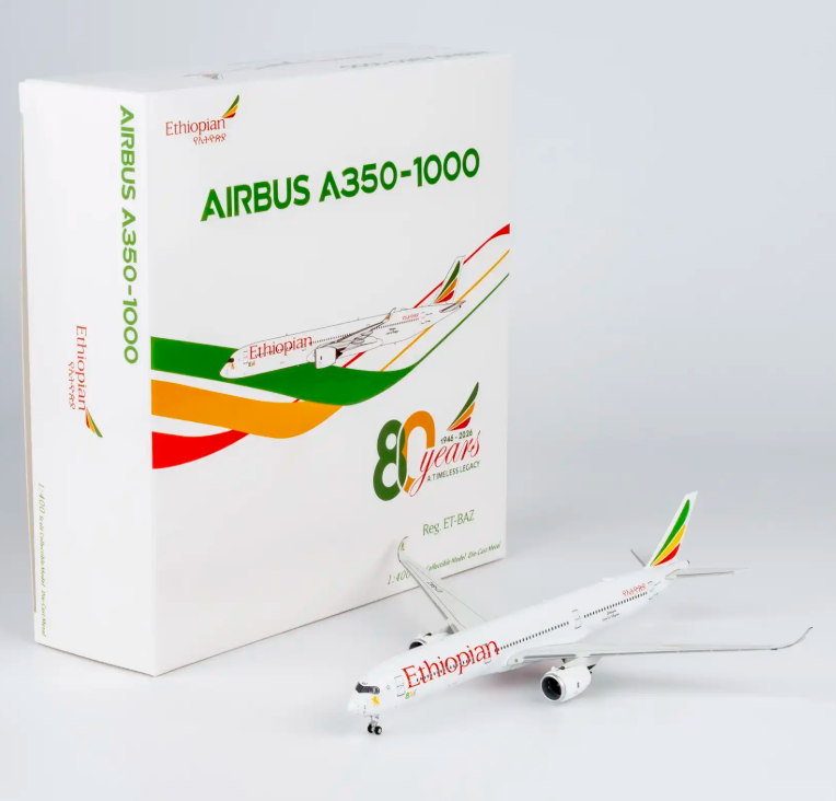 NG57035 | NG Models 1:400 | Airbus A350‑1000 Ethiopian Airlines ET-BAZ (with 80th anniversary stickers)
