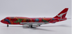 Die-cast metal model of a Qantas Boeing 747-400 in Wunala Dreaming livery.