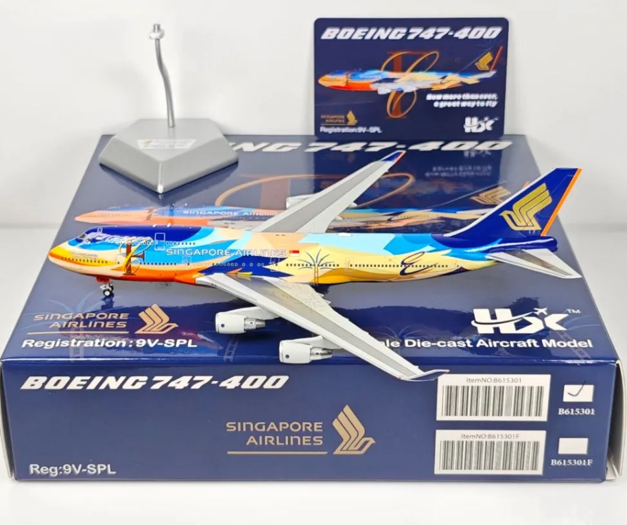 B615301 | HX Models 1:400 | Boeing 747-400 9V-SPL Singapore Airlines Tropical Standard Version