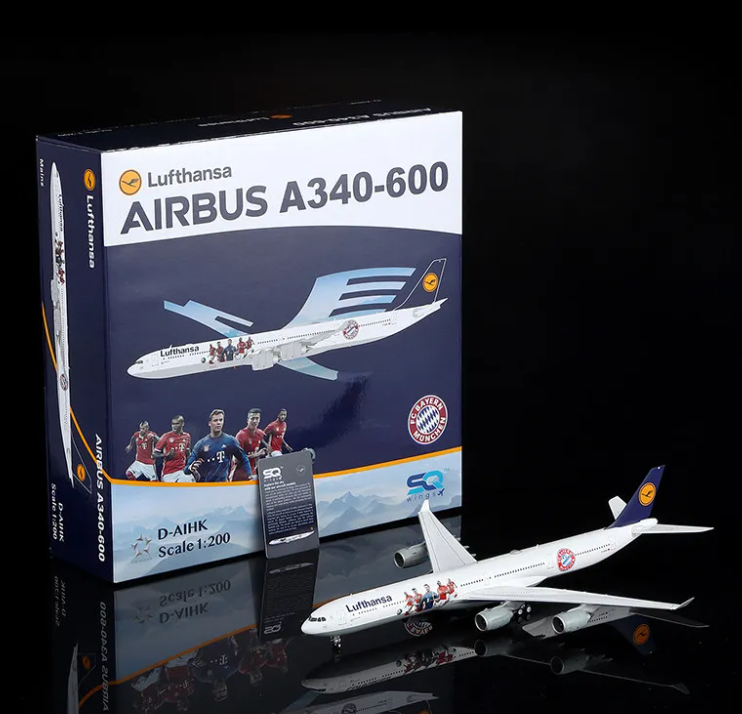 L2281 | SQ Wings 1:200 | Airbus 340-600 Lufthansa D-AIHK FC Bayern München special colours