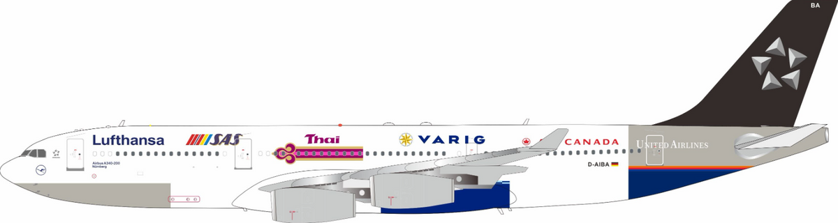 JF-A340-2-005C | J-Fox Models 1:200 | Airbus A340-211 Lufthansa D-AIBA Star Alliance | is due October 2026