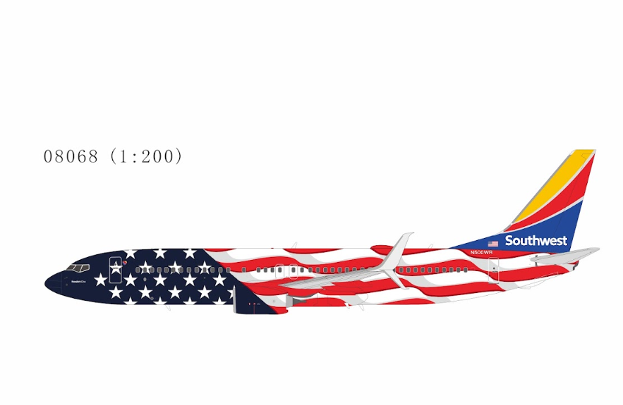 NG08068 | NG Models 1:200 | Boeing 737-800w Southwest Airlines N500WR (Freedom One; with scimitar winglets) (with stand) | is due September 2026