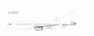 Die-cast metal 1:400 scale Lockheed L-1011-1 TriStar blank model airplane.