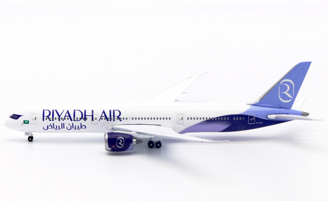 Boeing 787-9 Dreamliner die-cast model aircraft in Riyadh Air livery.