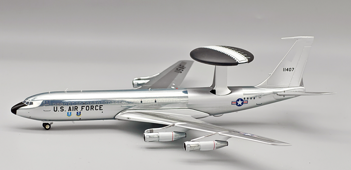 Die-cast metal Boeing EC-137D Sentry AEW&C model aircraft.