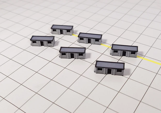 AG-PORTABLECABINS | Airport Accessories 1:400 | 6x Portable Cabins Temporary Operations Buildings Airport Model 1:400 Scale