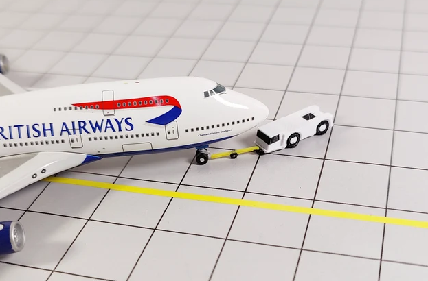 AG-AIRCRAFTTUGS | Airport Accessories 1:400 | 8x White Aircraft Tugs/Tractors with Tow Bars Airport GSE Models 1:400 Diorama