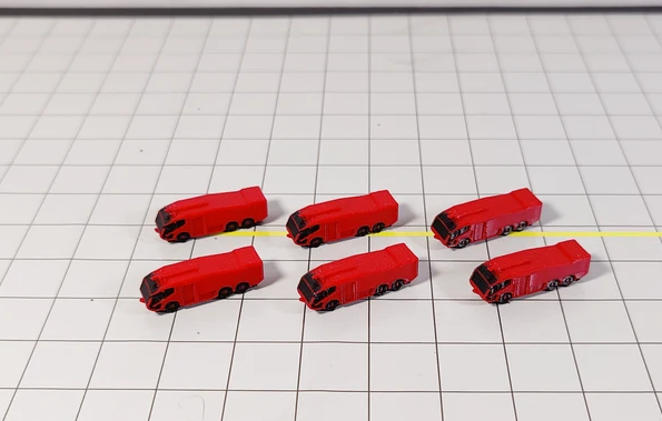 AG-PANTHERFIRE | Airport Accessories 1:400 | 6x Airport Panther Fire Trucks (Red) Aircraft GSE Equipment 1:400 Scale Diorama