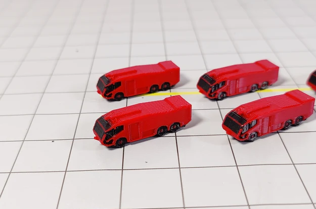 AG-PANTHERFIRE | Airport Accessories 1:400 | 6x Airport Panther Fire Trucks (Red) Aircraft GSE Equipment 1:400 Scale Diorama