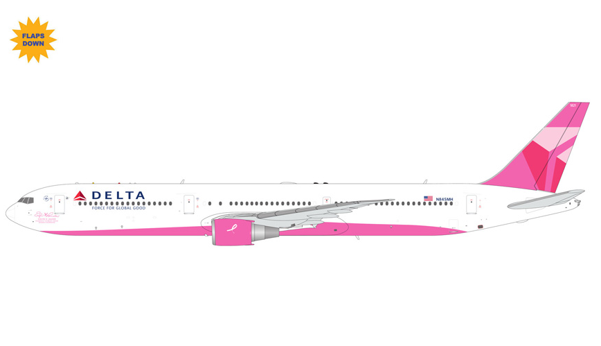 G2DAL1451F | Gemini200 | Boeing 767-400ER Delta Air Lines N845MH 'Evelyn H. Lauder, Breast Cancer Research Foundation (BCRF)' Flaps/Slats Extended | is due October 2026
