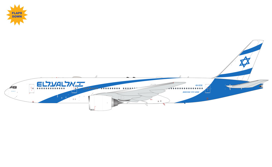 G2ELY1529 | Gemini200 | Boeing 777-200ER El Al 4X-ECE Flaps/Slats Extended | is due October 2026