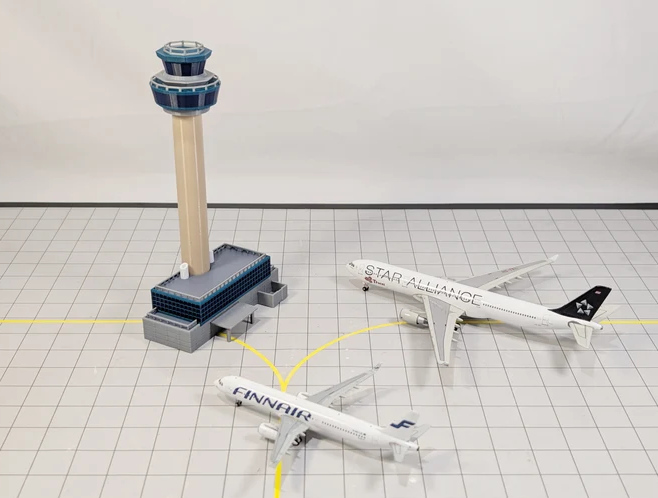 AG-STNTOWER | Airport Accessories 1:400 | LONDON STANSTED AIRPORT ATC Air Traffic Control Tower 1:400 Scale Building Model