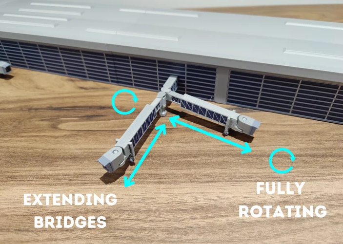 AG-LARGETERMINAL | Airport Accessories 1:400 | LARGE AIRPORT TERMINAL BUILDING (1:400 Scale) + EXTENDING BRIDGES Model Diorama