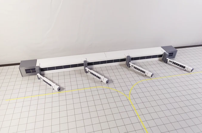 AG-REGIONALTERMINAL | Airport Accessories 1:400 | Regional Airport Terminal Building with Extending Bridges Model 1:400 Scale Diorama