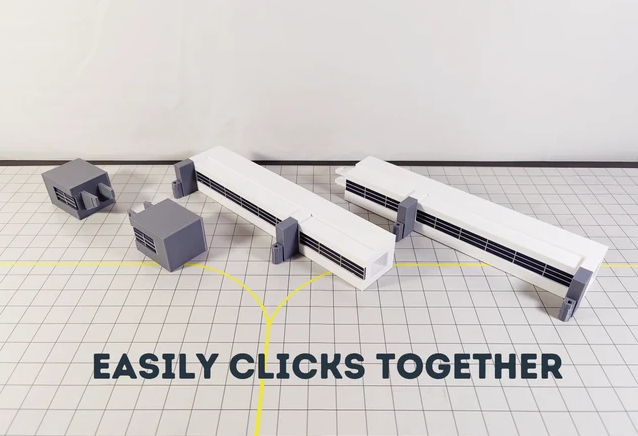 AG-REGIONALTERMINAL | Airport Accessories 1:400 | Regional Airport Terminal Building with Extending Bridges Model 1:400 Scale Diorama
