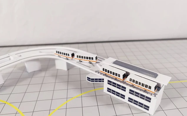 AG-APMSKYTRAIN | Airport Accessories 1:400 | Airport APM Automated People Mover Sky Train Model 1:400 Scale Airport Diorama