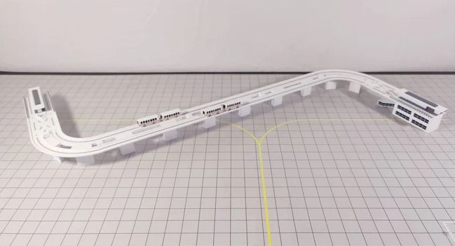 AG-APMSKYTRAIN | Airport Accessories 1:400 | Airport APM Automated People Mover Sky Train Model 1:400 Scale Airport Diorama