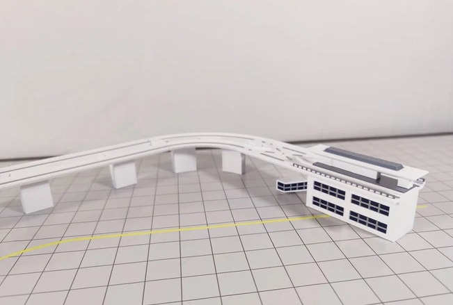 AG-APMSKYTRAIN | Airport Accessories 1:400 | Airport APM Automated People Mover Sky Train Model 1:400 Scale Airport Diorama