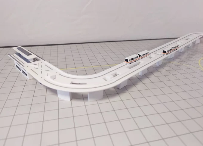 AG-APMSKYTRAIN | Airport Accessories 1:400 | Airport APM Automated People Mover Sky Train Model 1:400 Scale Airport Diorama