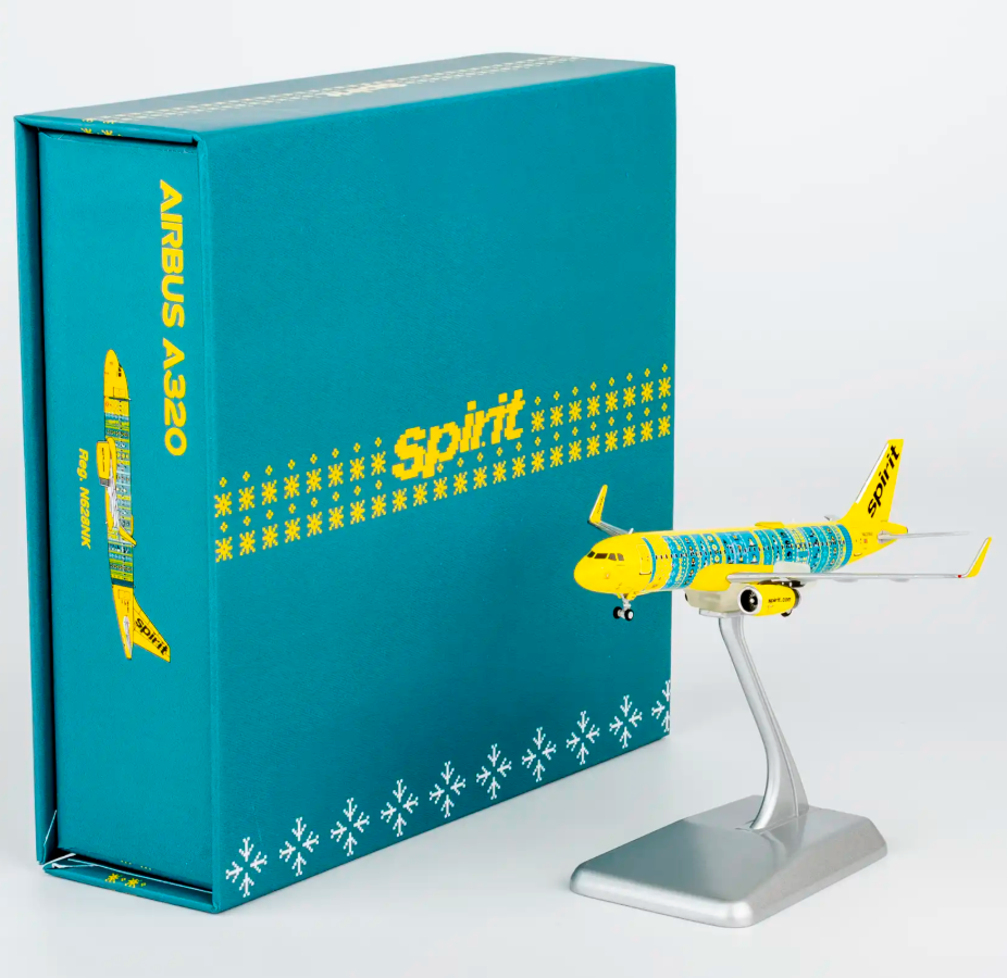 NG15073 | NG Models 1:400 | Airbus A320-200 Spirit Airlines N628NK (Winter Sweater Livery; Luxurious packaging) (with stand)