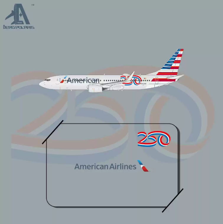 HA7380051 | Aero Polaris 1:400 | Boeing 737‑800 w/ Winglets American Airlines N953NN 'America250' | is due November 2026