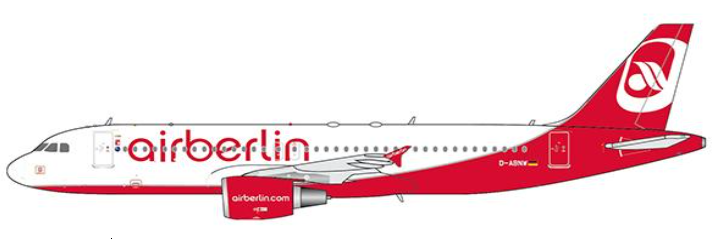 LH4095 | JC Wings 1:400 | Air Berlin Airbus A320 Last Flight Reg: D-ABNW With Antenna