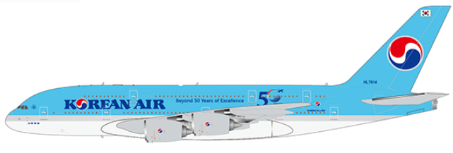 EW4388016 | JC Wings 1:400 | Airbus A380 Korean Air Beyond 50 Years of Excellence Reg: HL7614 With Antenna