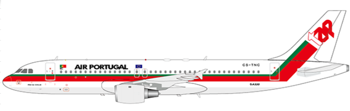 TAP32077Y | JC Wings 1:200 | Airbus A320-200 TAP Air Portugal CS-TNC (with stand)